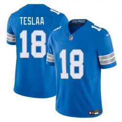 Men Detroit Lions 18 Isaac TeSlaa Blue 2025 Draft F U S E  Vapor Limited Stitched Jersey