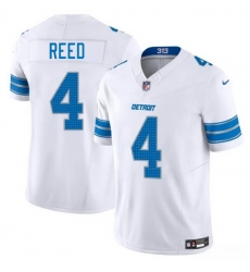 Men Detroit Lions 4 D J  Reed White 2025 F U S E  Vapor Limited Stitched Jersey