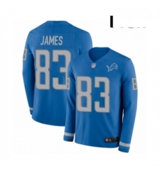 Men Detroit Lions 83 Jesse James Limited Blue Therma Long Sleeve Football Jersey Men Detroit Lions 83 Jesse James Limited Blue Therma Long Sleeve Football Jersey