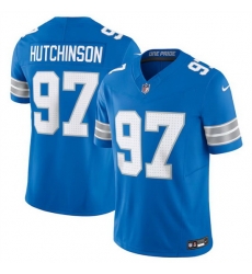 Men Detroit Lions 97 Aidan Hutchinson Blue 2024 F U S E Vapor Limited Stitched Jersey Men Detroit Lions 97 Aidan Hutchinson Blue 2024 F U S E Vapor Limited Stitched Jersey