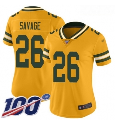 Packers #26 Darnell Savage Gold Women Stitched Football Limited Inverted Legend 100th Season Jersey Packers #26 Darnell Savage Gold Women Stitched Football Limited Inverted Legend 100th Season Jersey