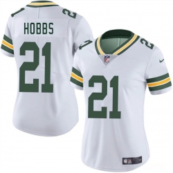 Women Green Bay Packers 21 Nate Hobbs White 2025 Vapor Untouchable Limited Stitched Jersey