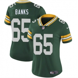 Women Green Bay Packers 65 Aaron Banks Green 2025 Vapor Untouchable Limited Stitched Jersey