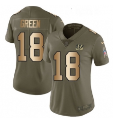 Womens Nike Cincinnati Bengals 18 AJ Green Limited OliveGold 2017 Salute to Service NFL Jersey Womens Nike Cincinnati Bengals 18 AJ Green Limited OliveGold 2017 Salute to Service NFL Jersey