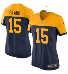 Womens Nike Green Bay Packers 15 Bart Starr Elite Navy Blue Alternate NFL Jersey Womens Nike Green Bay Packers 15 Bart Starr Elite Navy Blue Alternate NFL Jersey