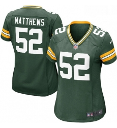 Womens Nike Green Bay Packers 52 Clay Matthews Game Green Team Color NFL Jersey Womens Nike Green Bay Packers 52 Clay Matthews Game Green Team Color NFL Jersey