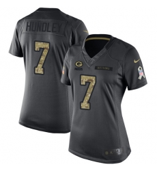 Womens Nike Packers #7 Brett Hundley Limited Black 2016 Salute to Service NFL Jersey Womens Nike Packers #7 Brett Hundley Limited Black 2016 Salute to Service NFL Jersey