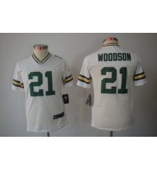 Nike Youth Green Bay Packers #21 Woodson White Color[Youth Limited Jerseys]