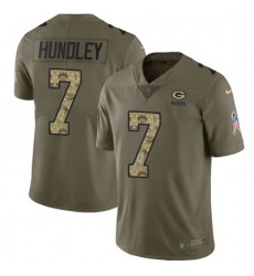 Youth Nike Packers #7 Brett Hundley Olive Camo Stitched NFL Limited 2017 Salute to Service Jersey Youth Nike Packers #7 Brett Hundley Olive Camo Stitched NFL Limited 2017 Salute to Service Jersey