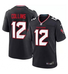 Men Houston Texans 12 Nico Collins Navy Stitched Game Jersey