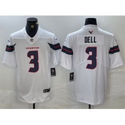 Men Houston Texans 3 Tank Dell White Vapor Untouchable Stitched Football Jersey