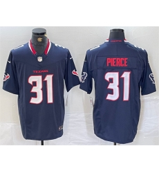 Men Houston Texans 31 Dameon Pierce Navy F U S E  Vapor Limited Stitched Football Jersey