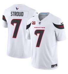 Men Houston Texans 7 C J Stroud White 2024 Vapor F U S E With 2 Star C Patch Limited Stitched Jersey Men Houston Texans 7 C J Stroud White 2024 Vapor F U S E With 2 Star C Patch Limited Stitched Jersey
