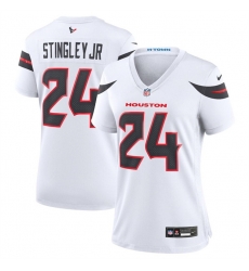 Women Houston Texans 24 Derek Stingley Jr White 2024 Stitched Jersey Women Houston Texans 24 Derek Stingley Jr White 2024 Stitched Jersey