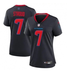 Women Houston Texans 7 C J  Stroud Navy 2024 2nd Alternate F U S E Vapor Stitched Jerseys