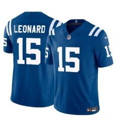 Men Indianapolis Colts 15 Riley Leonard Blue 2025 F U S E  Vapor Limited Stitched Football Jersey