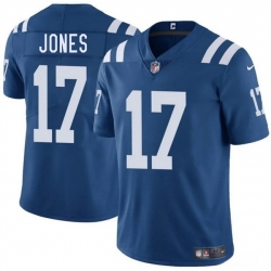 Men Indianapolis Colts 17 Daniel Jones Blue 2025 Vapor Limited Stitched Football Jersey