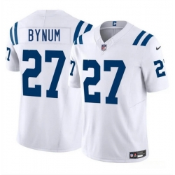 Men Indianapolis Colts 27 Cam Bynuml White 2025 F U S E  Vapor Limited Stitched Football Jersey