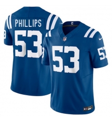 Men Indianapolis Colts 53 Jacob Phillips Blue 2025 F U S E  Vapor Limited Stitched Football Jersey