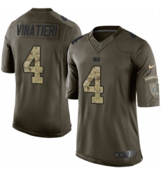 Men Nike Indianapolis Colts 4 Adam Vinatieri Elite Green Salute to Service NFL Jersey