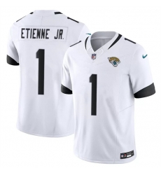 Men Jacksonville Jaguars 1 Travis Etienne Jr White 2023 F U S E Vapor Untouchable Limited Stitched Jersey Men Jacksonville Jaguars 1 Travis Etienne Jr White 2023 F U S E Vapor Untouchable Limited Stitched Jersey