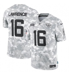 Men Jacksonville Jaguars 16 Trevor Lawrence 2024 Arctic Camo Salute To Service Limited Stitched Football Jersey Men Jacksonville Jaguars 16 Trevor Lawrence 2024 Arctic Camo Salute To Service Limited Stitched Football Jersey