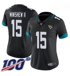 Jaguars #15 Gardner Minshew II Black Team Color Women Stitched Football 100th Season Vapor Limited Jersey Jaguars #15 Gardner Minshew II Black Team Color Women Stitched Football 100th Season Vapor Limited Jersey
