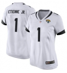Women Jacksonville Jaguars 1 Travis Etienne JR White 2024 Prowler Throwback Vapor Limited Stitched Football Jersey Women Jacksonville Jaguars 1 Travis Etienne JR White 2024 Prowler Throwback Vapor Limited Stitched Football Jersey
