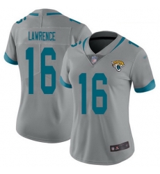 Women Nike Jacksonville Jaguars 16 Trevor Lawrence Silver Women Stitched NFL Limited Inverted Legend Jersey Women Nike Jacksonville Jaguars 16 Trevor Lawrence Silver Women Stitched NFL Limited Inverted Legend Jersey