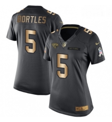 Womens Nike Jacksonville Jaguars 5 Blake Bortles Limited BlackGold Salute to Service NFL Jersey Womens Nike Jacksonville Jaguars 5 Blake Bortles Limited BlackGold Salute to Service NFL Jersey