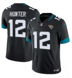 Youth Jacksonville Jaguars 12 Travis Hunter Black 2025 Draft F U S E  Vapor Limited Stitched Football Jersey