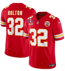 Men Kansas City Chiefs 32 Nick Bolton Red F U S E With NKH Patch And Super Bowl LVIII Patch Vapor Untouchable Limited Stitched Football Jersey Men Kansas City Chiefs 32 Nick Bolton Red F U S E With NKH Patch And Super Bowl LVIII Patch Vapor Untouchable Limited Stitched Football Jersey