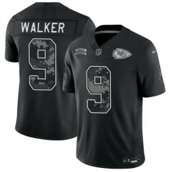 Men Kansas City Chiefs 9 Kenneth Walker III Black F U S E 2026 Salute to Service Limited Stitched Football Jersey