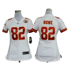 Women Nike Kansas City Chiefs 82# Dwayne Bowe White Nike NFL Jerseys