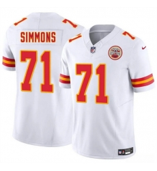 Youth Kansas City Chiefs 71 Josh Simmons White 2025 Draft F U S E Vapor Untouchable Limited Stitched Football Jersey