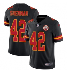 Youth Nike Chiefs 42 Anthony Sherman Black Stitched NFL Limited Rush Jersey