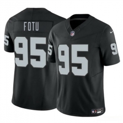 Men Las Vegas Raiders 95 Leki Fotu Black 2025 F U S E  Vapor Stitched Football Jersey
