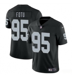 Men Las Vegas Raiders 95 Leki Fotu Black 2025 Vapor Stitched Football Jersey