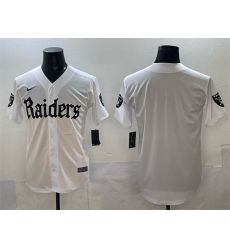 Men Las Vegas Raiders Blank White Gothic Sin City Shadows Edition Vapor Limited Stitched Baseball Jersey