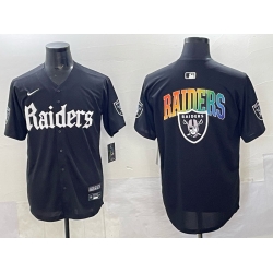 Men Las Vegas Raiders Team Big Logo Black Gothic Sin City Shadows Edition Vapor Limited Stitched Baseball Jersey 1