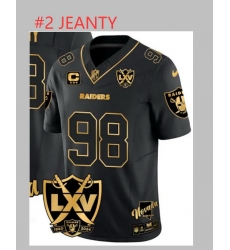 Men Los Vegas Raiders #2 Ashton Jeanty Black Gold 2025 Stitched Jersey