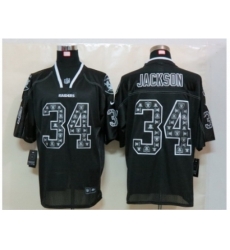 Nike Oakland Raiders 34 Bo Jackson Black Elite Lights Out NFL Jersey