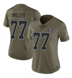 Nike Raiders #77 Kolton Miller Olive Womens Stitched NFL Limited 2017 Salute to Service Jersey Nike Raiders #77 Kolton Miller Olive Womens Stitched NFL Limited 2017 Salute to Service Jersey