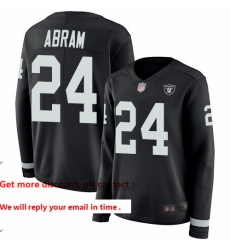 Raiders 24 Johnathan Abram Black Team Color Women Stitched Football Limited Therma Long Sleeve Jersey Raiders 24 Johnathan Abram Black Team Color Women Stitched Football Limited Therma Long Sleeve Jersey