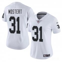 Women Las Vegas Raiders 31 Raheem Mostert White 2025 Vapor Stitched Jersey
