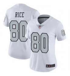 Women Las Vegas Raiders 80 Jerry Rice White Color Rush Limited Jersey Women Las Vegas Raiders 80 Jerry Rice White Color Rush Limited Jersey