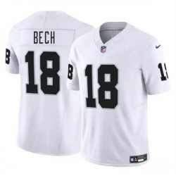 Youth Las Vegas Raiders 18 Jack Bech White 2025 Draft F U S E  Vapor Untouchable Limited Stitched Football Jersey
