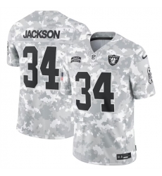 Youth Las Vegas Raiders 34 Bo Jackson 2024 F U S E Arctic Camo Salute To Service Limited Stitched Football Jersey Youth Las Vegas Raiders 34 Bo Jackson 2024 F U S E Arctic Camo Salute To Service Limited Stitched Football Jersey
