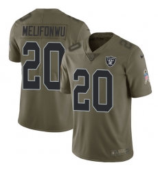 Youth Nike Raiders #20 Obi Melifonwu Olive Stitched NFL Limited 2017 Salute to Service Jersey Youth Nike Raiders #20 Obi Melifonwu Olive Stitched NFL Limited 2017 Salute to Service Jersey