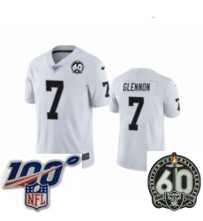 Youth Oakland Raiders #7 Mike Glennon White 60th Anniversary Vapor Untouchable Limited Player 100th Season Football Jersey Youth Oakland Raiders #7 Mike Glennon White 60th Anniversary Vapor Untouchable Limited Player 100th Season Football Jersey